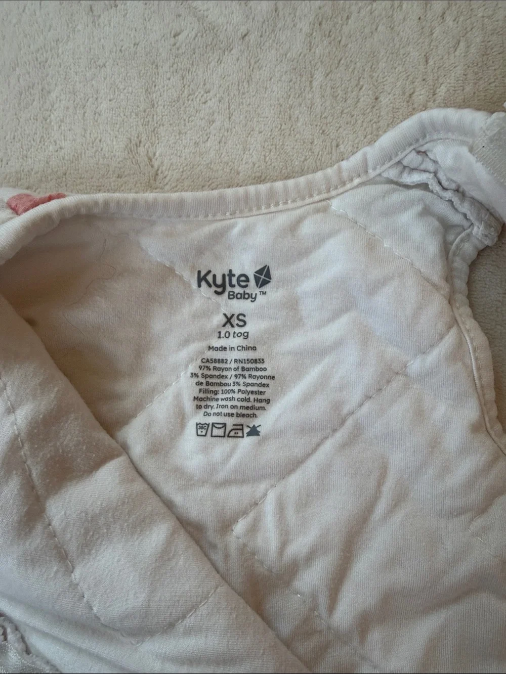Kyte BABY White Strawberry Print Sleep Sack in Red, Pink, Yellow